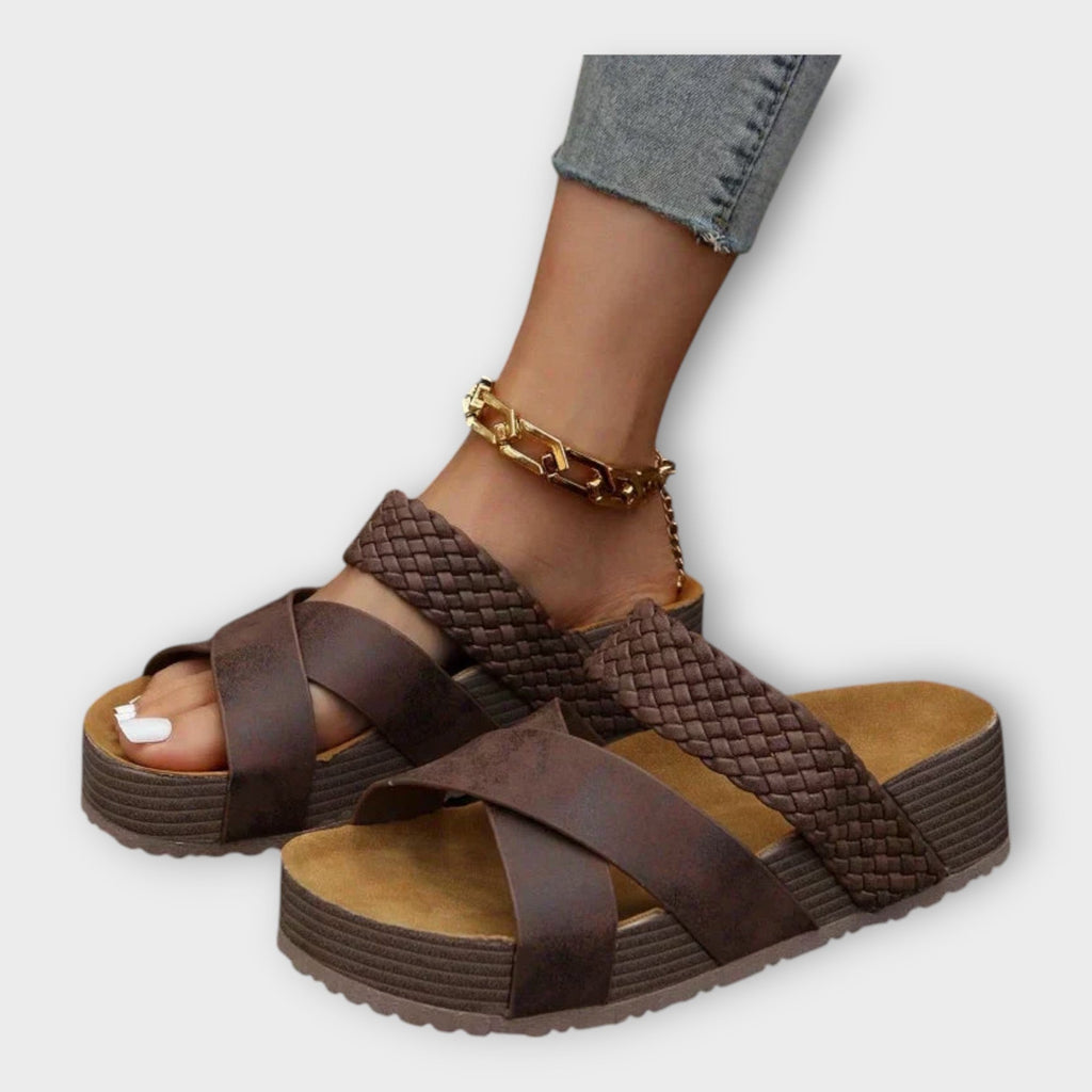 Platforms with Woven Detail and Wide Strap